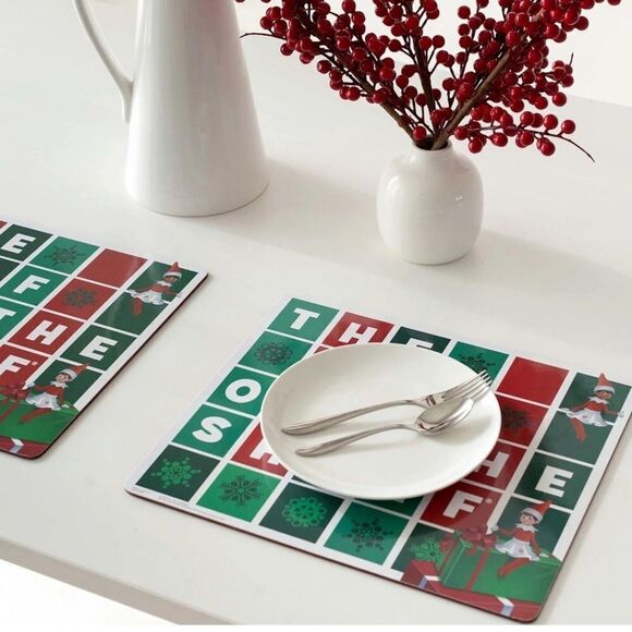Elf on the Shelf Christmas Cork Placemats 4pc Set. New - Picture 8 of 12